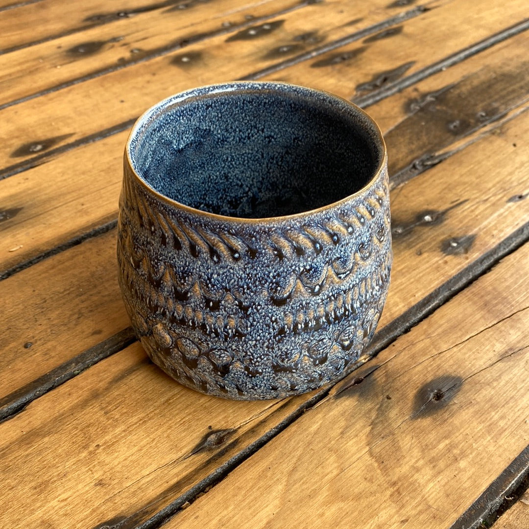 4.75” Water Sign Pot Blue