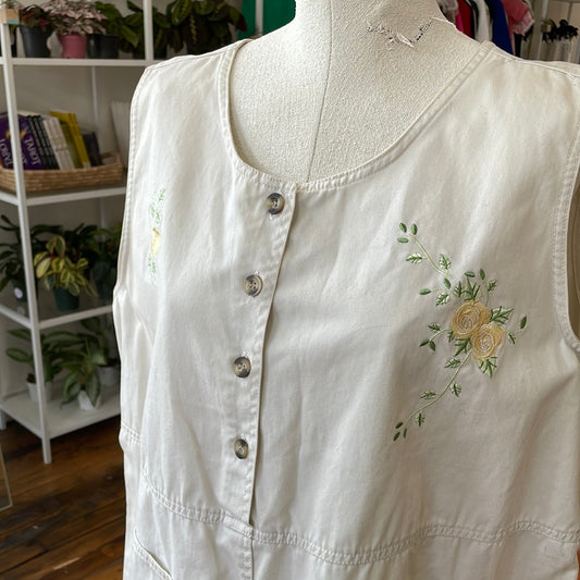 Carolina Blues embroidered khaki dress