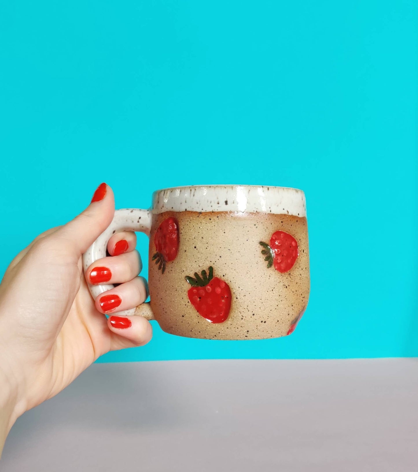 Strawberry Stamped Mug