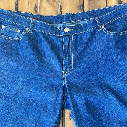Vintage Y2K-era Ed Hardy patchwork jeans — view 2