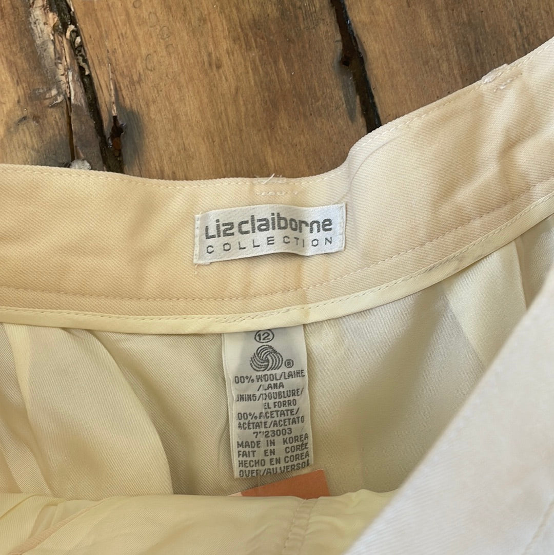 Liz Claiborne Pleated Winter White Pant