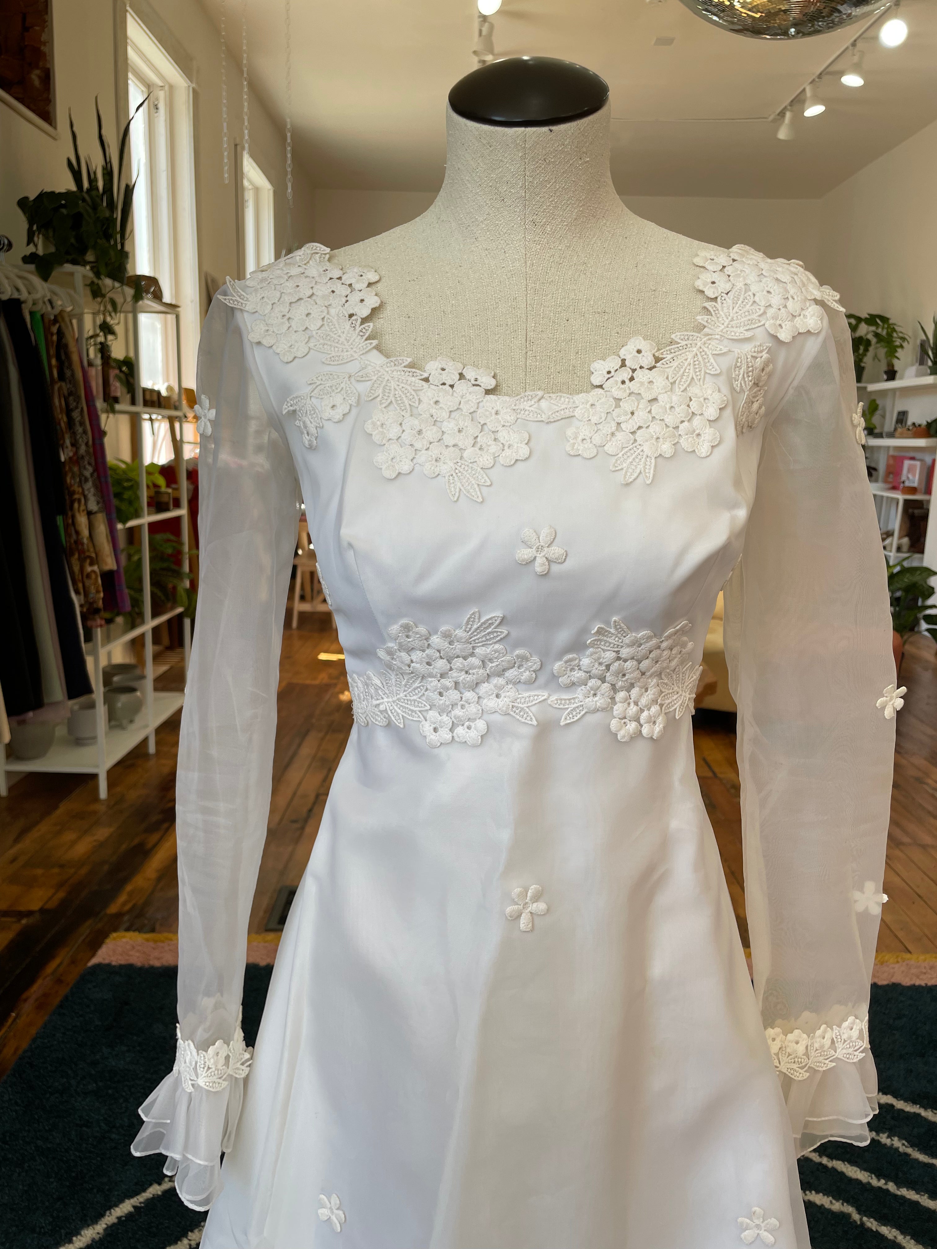 60s bridal dresses Vintage 1960s Bridal Gown – Bust 32, Waist 26 – Fleurish Grounds