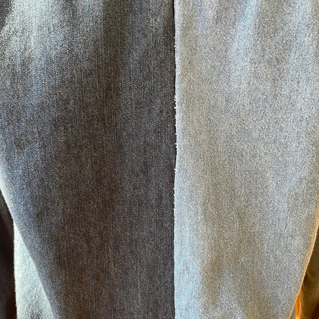 Shorts by Sav Two Toned Denim Button up
