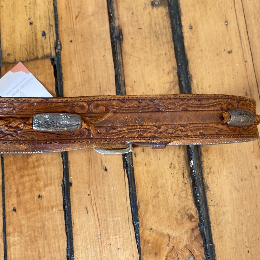 Leather Western Belt (Brown)