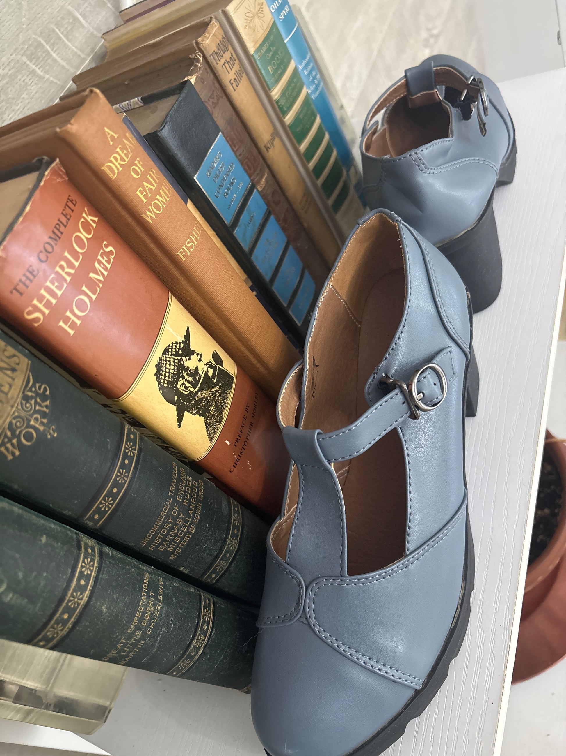 Dadawen light blue Mary Janes — view 4