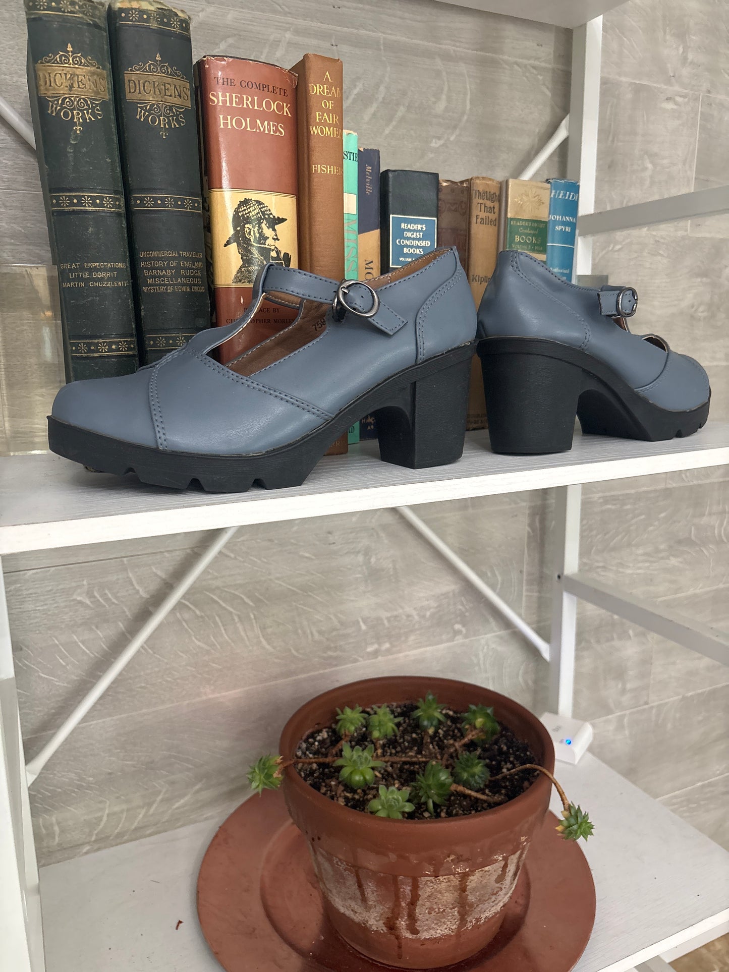 Dadawen light blue Mary Janes — view 2