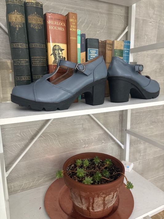 Dadawen light blue Mary Janes — view 2