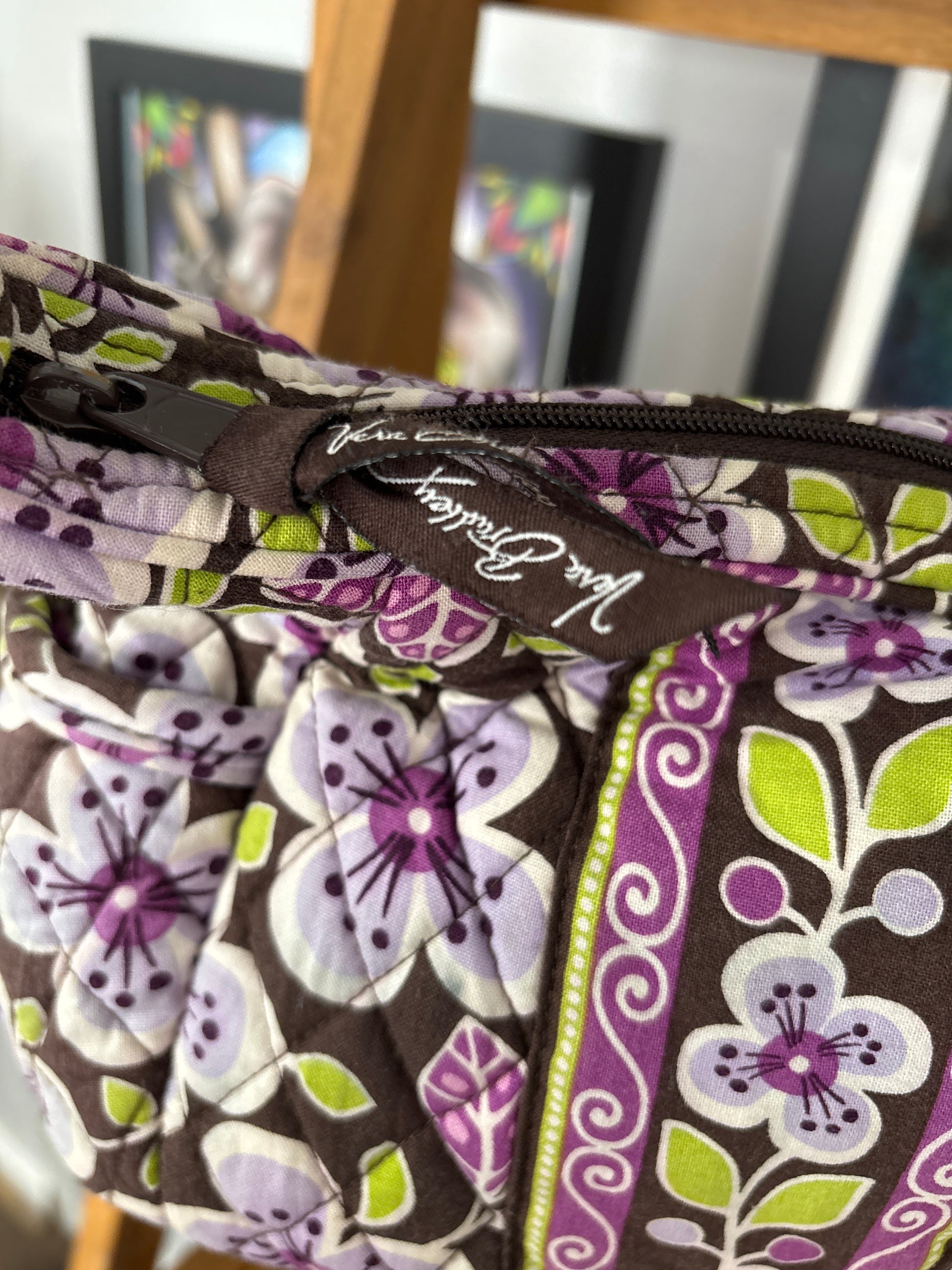Vera Bradley shoulder bag in the retired Plum Petals print from 2011 — view 4
