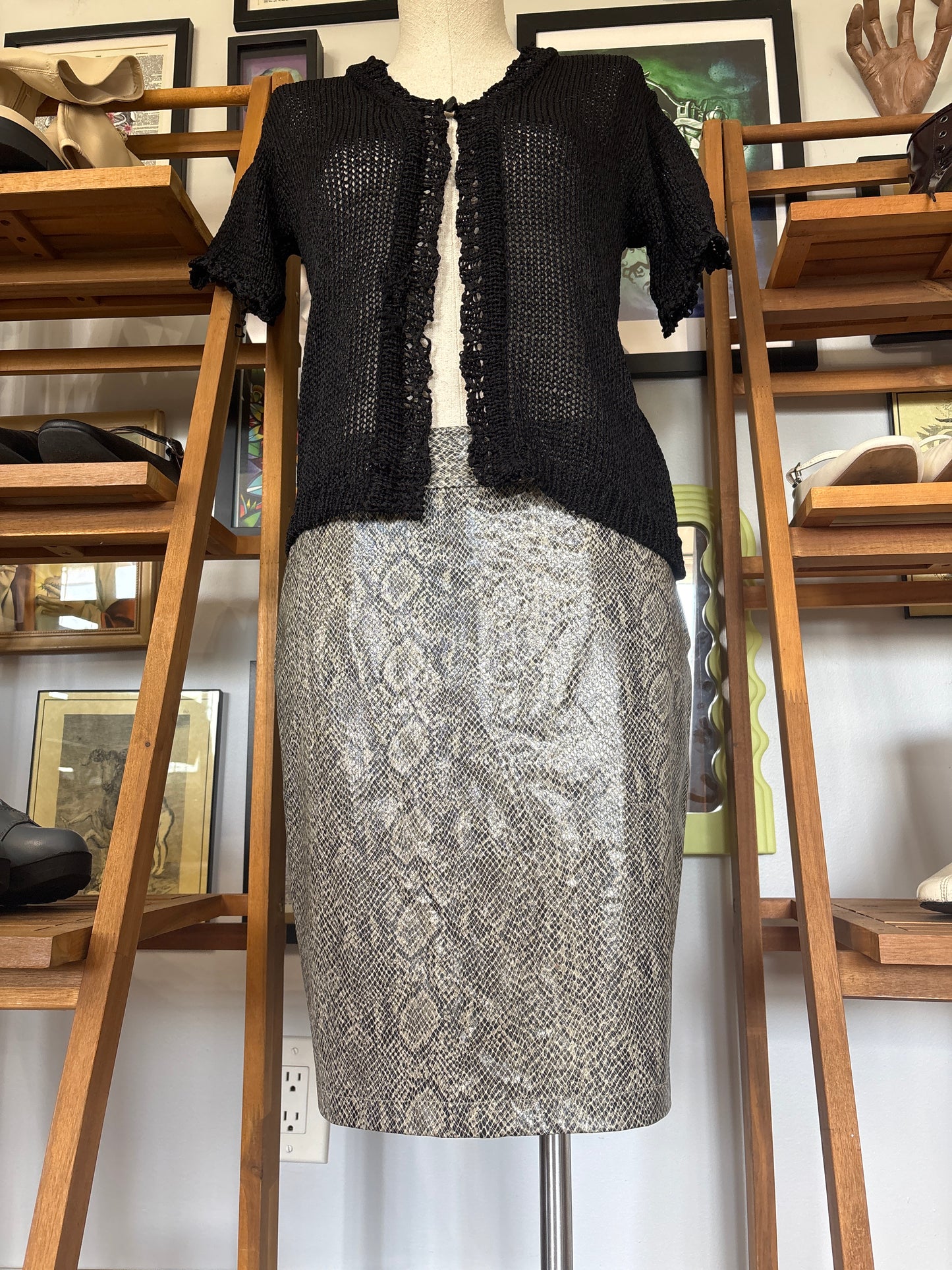 Y2K Xhilaration faux snake skin skirt
