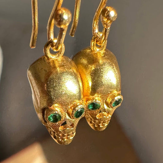 Green eyed skulls by Anokhi Green, 18K gold plated