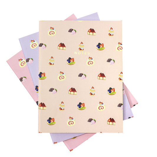 French Pastries Pattern Notebook - 3 pack