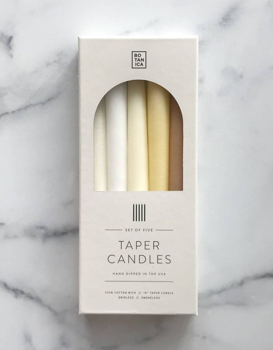 Neutral Taper Candles | Set of 5