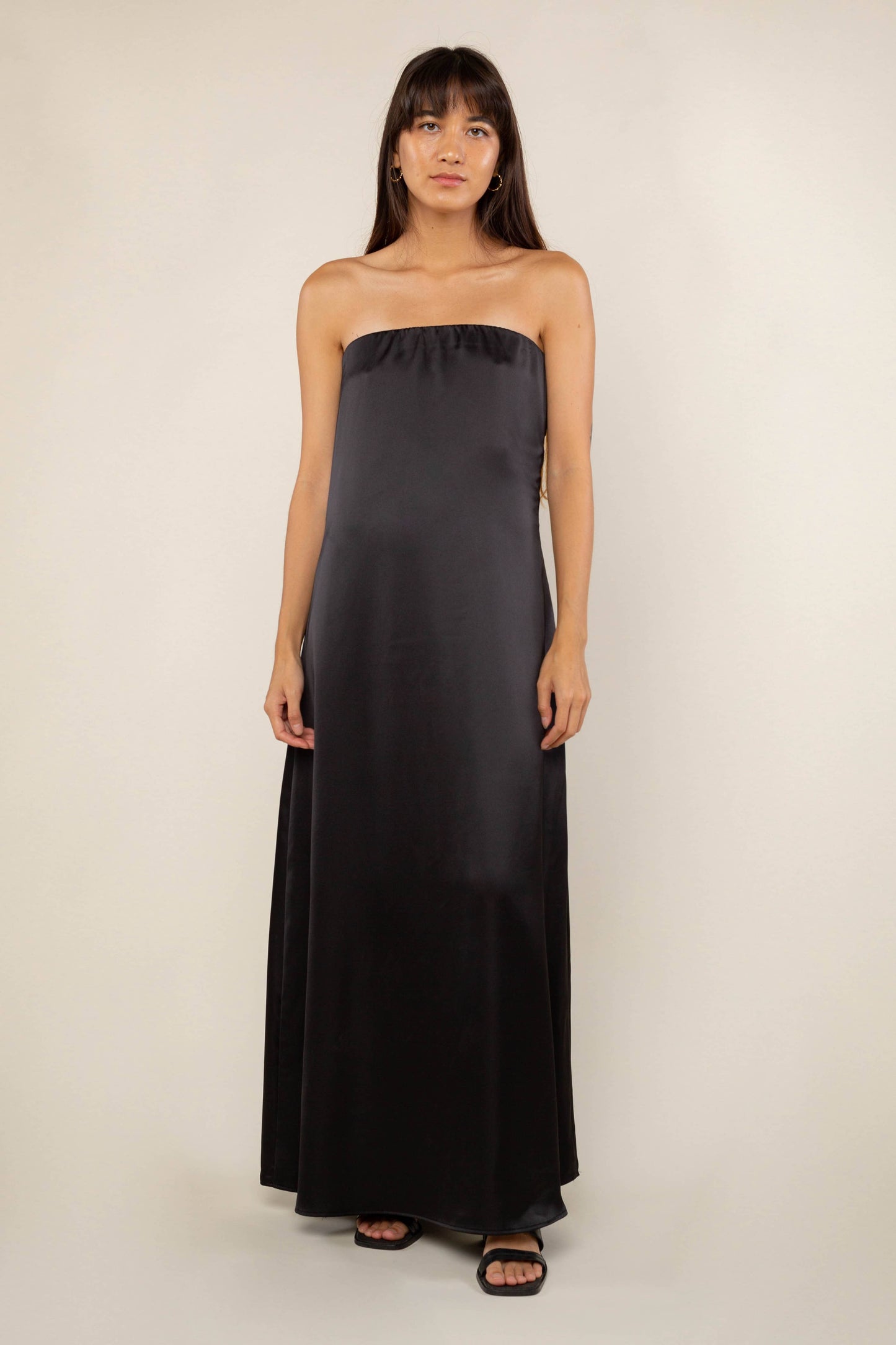 Dixon Satin Dress (Black)