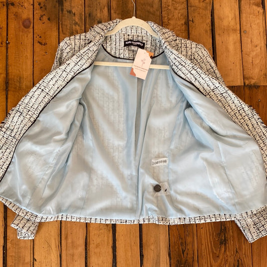 Vintage Karl Lagerfeld mixed-blend blazer in size 12 — view 2
