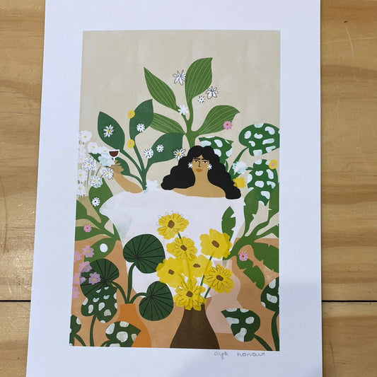 Bathing with Flowers Pt 2 Art Print