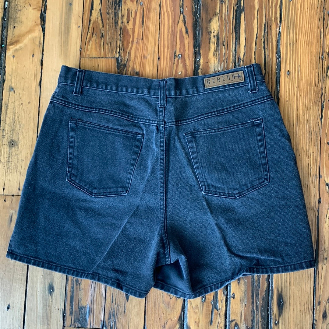 Generra Black Denim Shorts