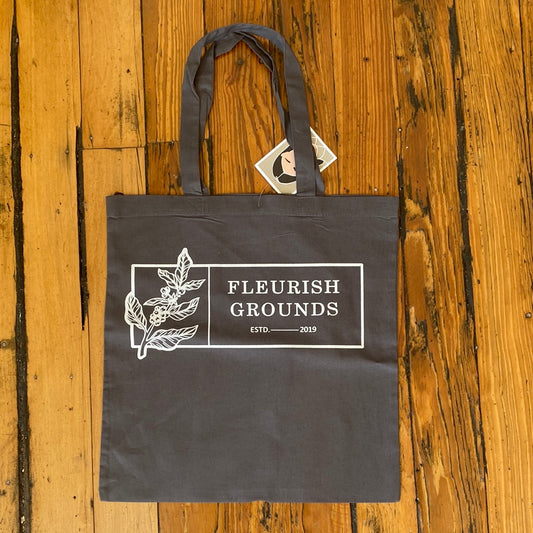 Fleurish Grounds Light Weight Tote Bag (Grey)