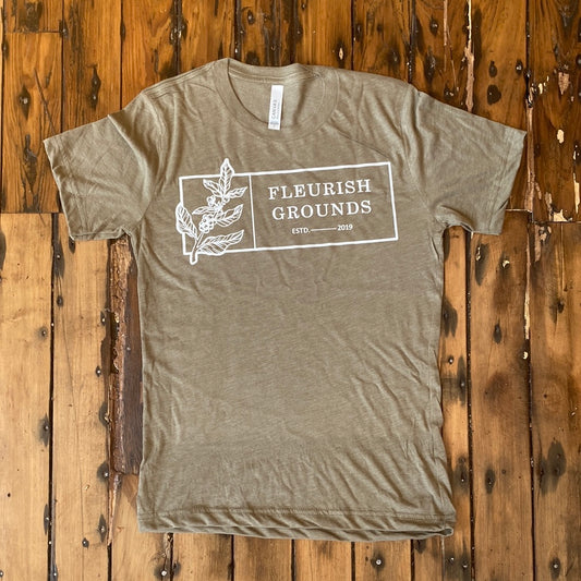 Fleurish Grounds T-Shirt (Olive)