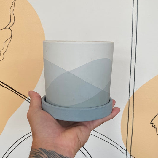 Shades of Blue 4” Ceramic Pot