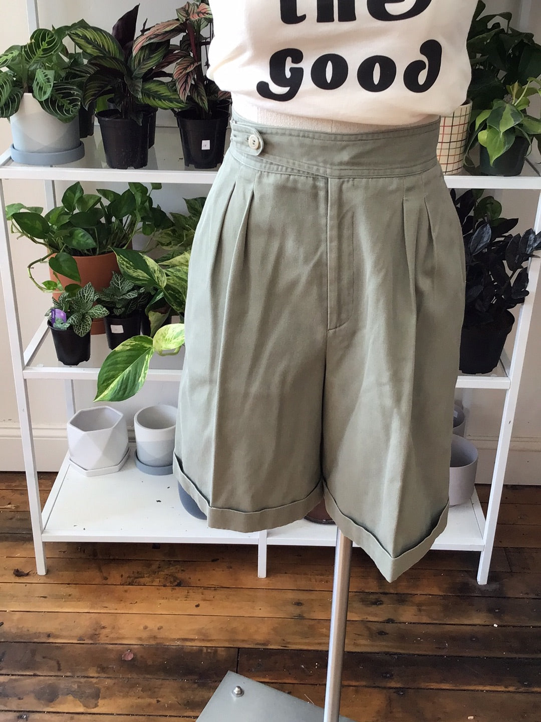 J.G. Hook khaki pleated shorts